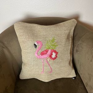 Flamingo woven outdoor pillow covers 4 18X18 new